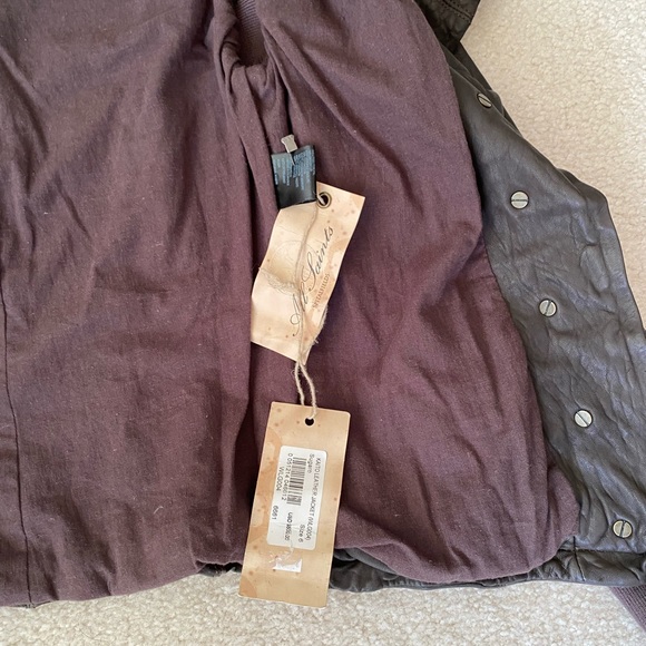 New Allsaints All Saints Kaito Brown Leather jacket XS UK6 US2 - Picture 12 of 15